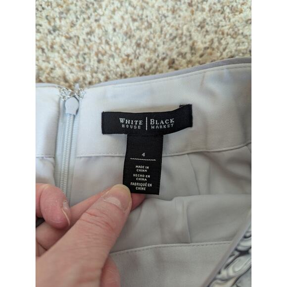 White House Black Market Pencil Skirt Womens 4 Studded Floral Career Classic - Picture 4 of 9